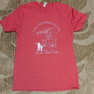 Red Graphic T-Shirt with Castle Design DISNEY